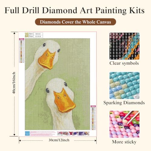 CSZPPQAF Duck Diamond Painting Kits for Adults, Animal Cartoon Diamond Art