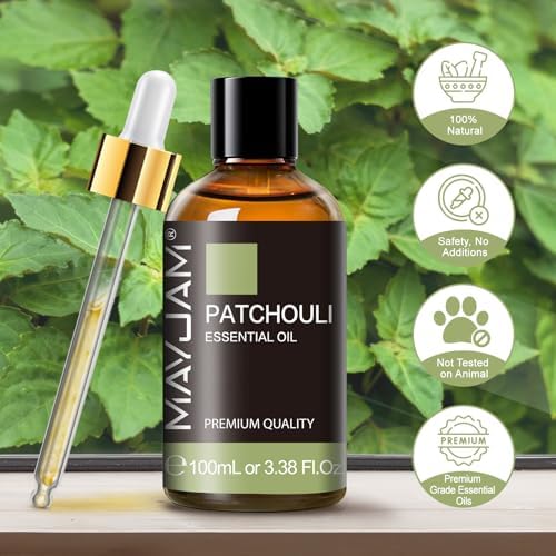 MAYJAM Patchouli Essential Oil for Diffuser Soap Candle Making, 3.38FL.OZ