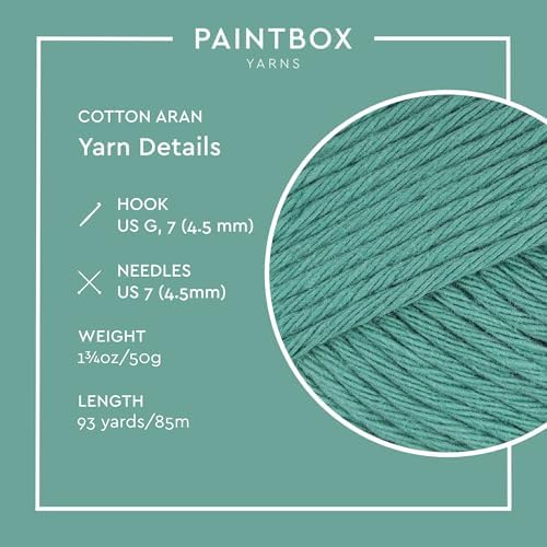 Paintbox Yarns 100% Cotton Aran Yarn 1.76oz / 50g, 93yds / 85m
