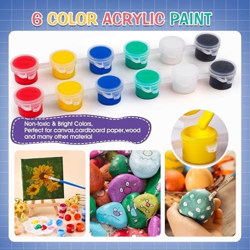 ESRICH 10 Set Canvas Painting Kit, Mini Acrylic Paint Set