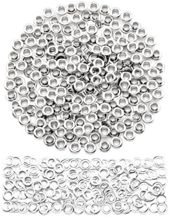 SEMINI 400 Sets 4mm Silver Grommet Eyelet Kit for Fabric Leather Crafts