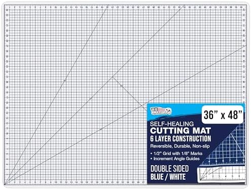 U.S. Art Supply 36"x48" Self-Healing Cutting Mat 5-Ply White/Blue