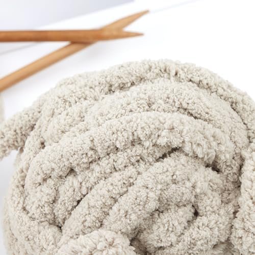Bulky Chunky Yarn for Hand Knitting Blanket – #10 Jumbo Knitting Yarn, 1 Inch Thick Chenille Jumbo Yarn, No Knots Soft Machine Washable, Super Bulky Yarn 4 Pack for Crochet, Arm Knitting & Crafts