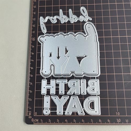 Scrapbooking Die-Cuts for Card Making, Christmas Metal Cutting Dies, Paper Craft Punch Template, Background Embossing Stencils, DIY Album Décor (Happy Birthday A)