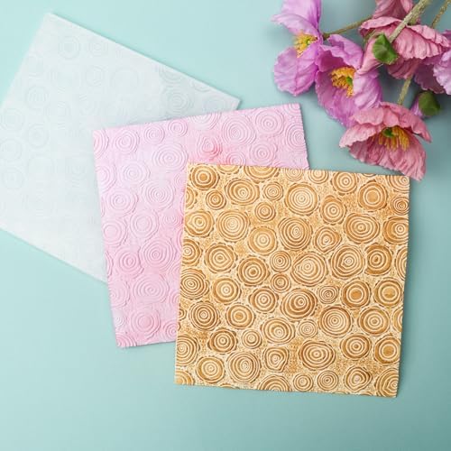 BAOFALI 3D Embossing Folder for Card Making,Tree Rings Plastic Texture Fades Embossing Folder Template for Scrapbooking Cardstock Album DIY Decoration Paper Crafting 5.9x5.9inch
