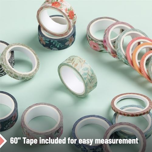 Mr. Pen- Washi Tape Set, 21 Rolls, Assorted Sizes, Floral Vintage | 5 Yards/Roll, Washi Tape for Scrapbook, Arts, Crafts, Journals and Planners