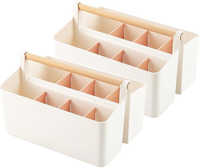 2 Pack Art Supply Caddy Organizer with Handle,Colored Pencil Holder Markers