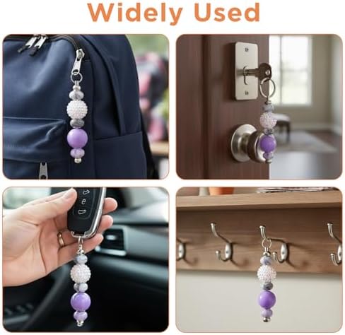 WLLHYF 70pcs Blank Beadable Keychain Bars Metal DIY Bead Keychain Bar Charms Sliver Removable Pendant Making Kit Supplies for DIY Gift Jewelry Craft Project Accessories