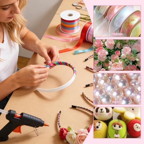 24PCS 1/2 Inch Plain White Plastic Headbands for Girls, No Teeth Smooth Hairbands, DIY Craft Hair Accessories for Daily Wear Party Decoration
