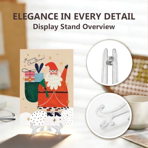 Artliving 5 Inch Clear Plastic Easels or Stand/Plate Holders to Display Pictures or Other Items at Weddings, Home Decoration, Birthdays, Tables (12 Pack)