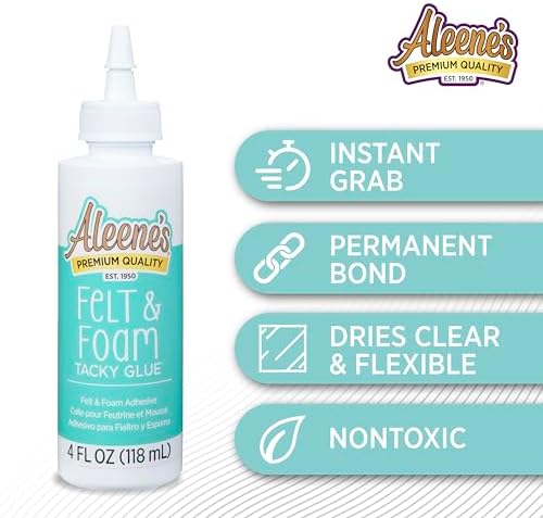 Aleene's Felt and Foam Glue, Strong Bond Tacky Glue, Felt and Fabric, 4 lf oz