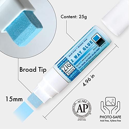 Kuretake Zig 2 Way Glue Stick Pen, Board Tip,15mm Tip, AP-Certified, Made in Japan