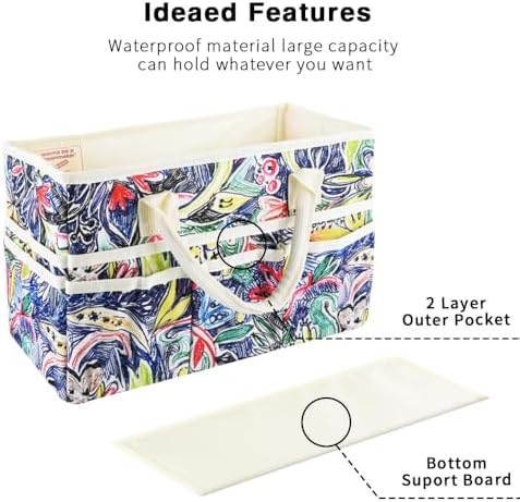 Craft Organizer Tote Bag with Multiple Pockets,Scrapbooking Art Storage