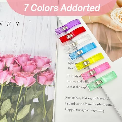 Large Sewing Clips for Fabric and Quilting 30 Pcs, KOLUP Jumbo Quilting Clips and Sewing Fabric Clips Crafting Tools Assorted Colors Premium Plastic Clips Sewing Notions for Sewing Quilting Supplies