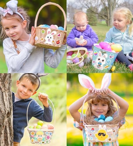 Easter Stickers - DIY Happy Easter Egg Bunny Sticker for Kids, Easter Crafts Stickers Kids Game Toys Gift Party Favor Supplies(24 Sheets)