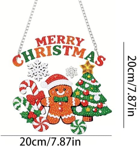 VeGuude Christmas Diamond Art Kits for Adults, DIY Acrylic Hanging Ornament