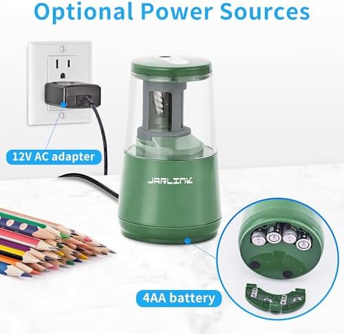 JARLINK Electric Pencil Sharpener, Heavy Duty Helical Blade, Auto Stop