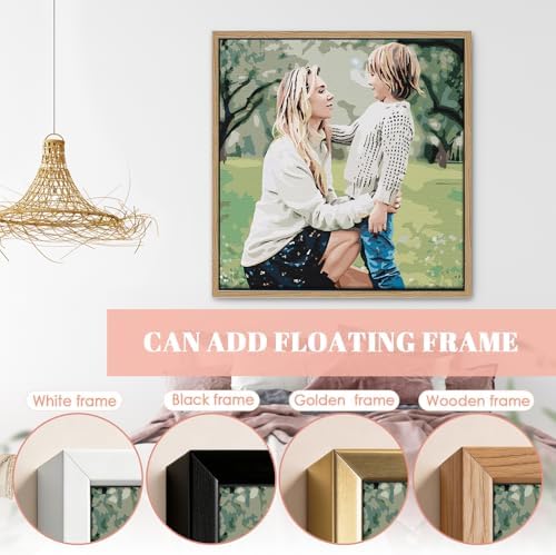CUSTOM STEWARD Mother Day, Custom Paint by Numbers Kit, DIY Personalized Canvas Painting Set with Acrylic Paints, 3 Brushes, Numbered Canvas, Home Decor, Gifts for Mom from Daughter Son