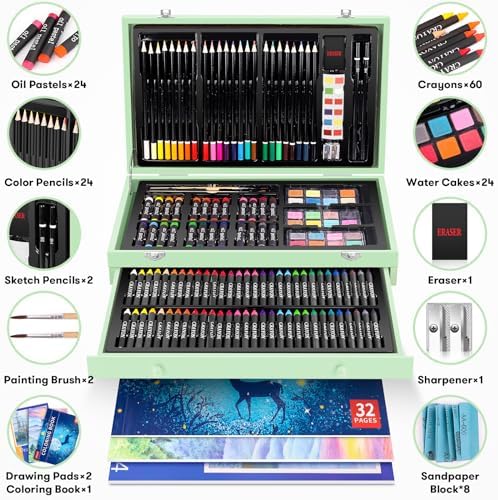 iBayam 150-Pack Deluxe Art Set – Drawing, Painting & Coloring Kit