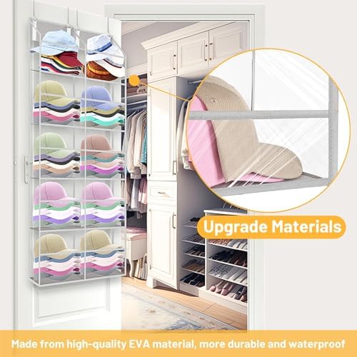 Ofiray-home Over the Door Organizer 5 Tiers,Extra Large Behind Door Storage of 10 Compartments,50 lbs Weight Capacity Over the Door Storage, Clear Door Hanging Organizer for Closet, Diaper Organizer