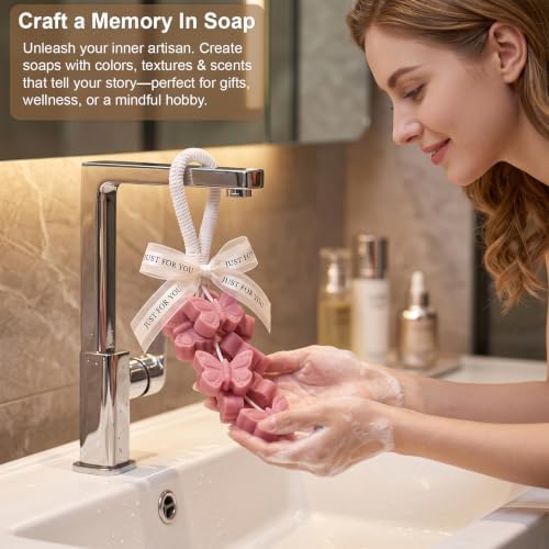 Silicone Butterfly Soap Mold Kit for DIY Soap Making, with Tool (Cotton Rope, Bow Ribbons, Tweezers), Reusable Soap Making Supplies for Crafts, Gifts & Beginners