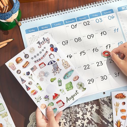 200+ PcsPlanner Holiday Seasonal Stickers Sheets for Women, Watercolor Style Stickers for Scapbooking Journal Calendar Monthly