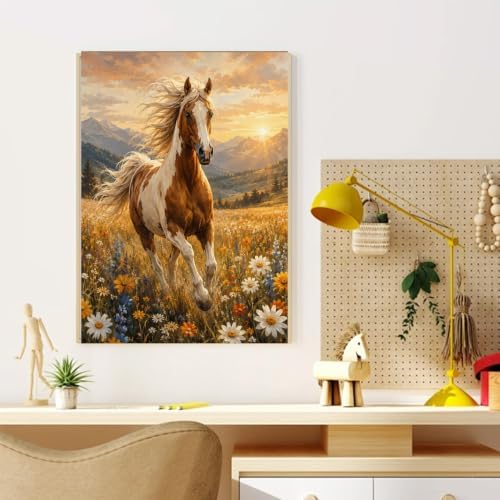 CRZMODE Horse Paint by Numbers Kit for Adults, Horse, 16x20 inch