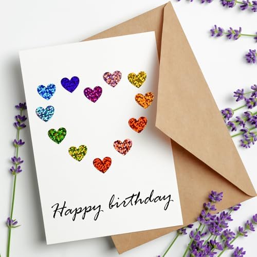 2500 Pcs Heart Stickers 0.6 Inch Holographic Colored Stickers for Kids