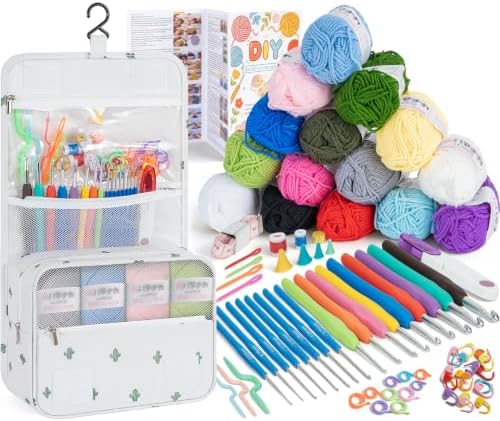GMAK Crochet Kit for Beginners Adults, All in One Crochet Set Include Yarns