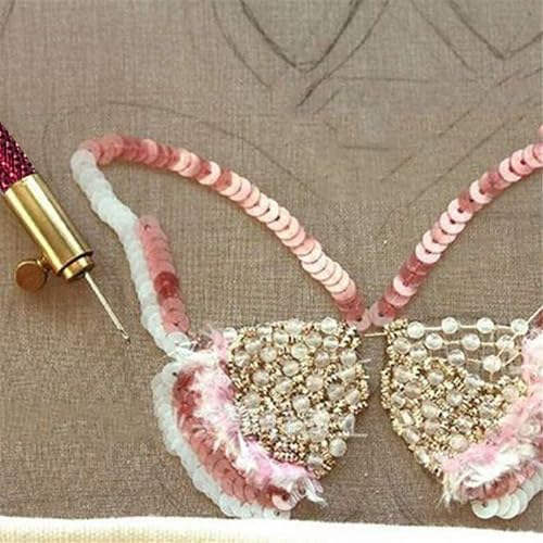 Haomian Tambour Hook with 3 Needles Embroidery Beginner Kit with Needles Scissors, Embroidery Beading Needle Tools Kit Premium DIY Sewing Supplies for Handcraft Enthusiasts Starter Projects