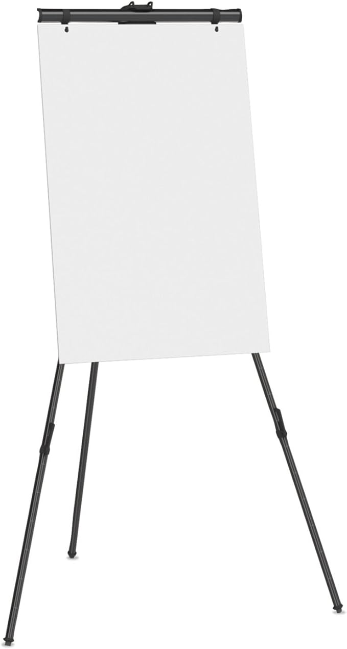 Quartet Easel, Aluminum, Heavy-Duty, Telescoping, 66" Max. Height, Supports 45 Lbs, Black (56EX)