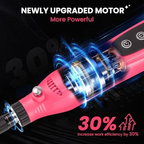 HARDELL Mini Cordless Rotary Tool, 43pcs Lightweight Rotary Tool Kit | Low noise, compact Type-C Charging Power Rotary Tool for Engraving, Sanding, Polishing, Drilling, Grinding, Small DIY Crafts