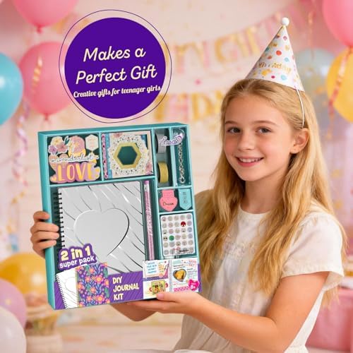 DIY Journal Kit for Girls Ages 8+, Stationery Set for Teen Tween Girl Gift