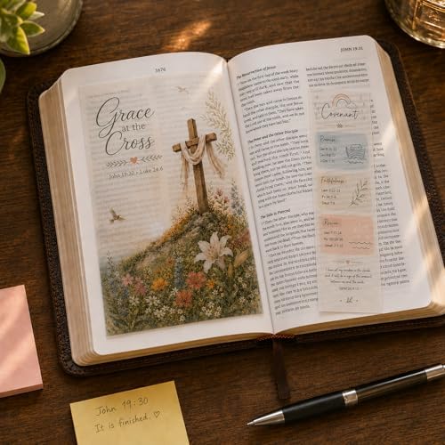Bible Tip Ins Vellum Bible Inserts for Journaling with Watercolor Scripture Art Bible Study Inserts & Prayer Bookmarks 15PCS Bible Page Overlays for Women