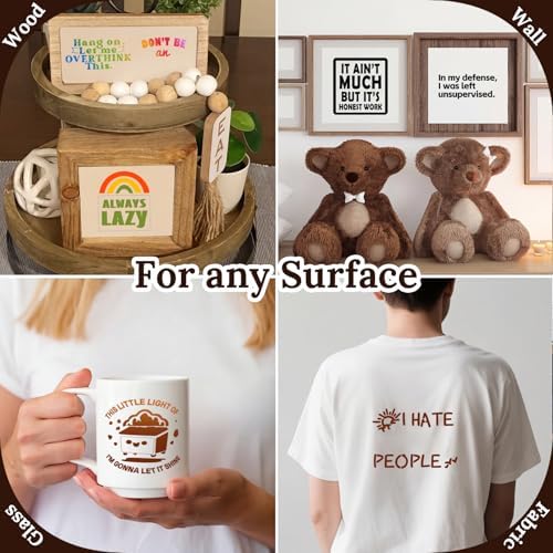 40pcs Stencils for Crafts Reusable, Funny Sarcastic Wood Burning Stencils