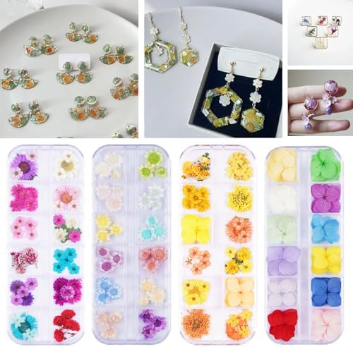 60Pcs Small Dried Pressed Flowers for Crafts,Mini Flower for Nail Art