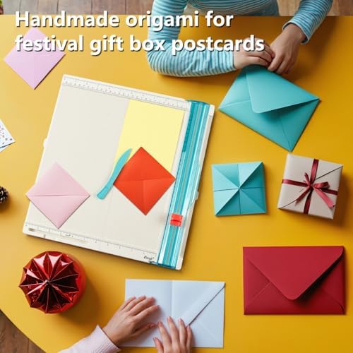 Ecraft 12 x 12inch Paper Trimmer Cutter Score Board, Scoring Tool with Paper Folding, for Making Scrapbooking, Cards, Envelope, Coupons and Photo