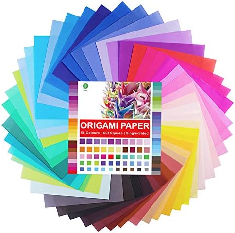 Opret Origami Paper 6X6 Inch Single Sided Crafts Projects | Origami Paper, 15X15 cm, 100 Sheets, 50 Vivid Colors, Arts, for Kids Arts and Crafts Projects