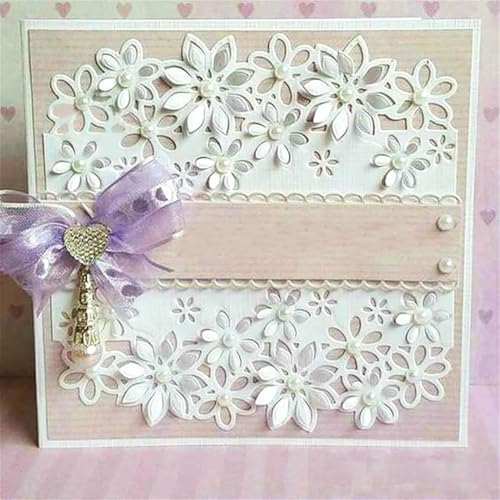 Scrapbooking Die-Cuts for Card Making, Christmas Metal Cutting Dies, Paper Craft Punch Template, Background Embossing Stencils, DIY Album Décor (Lace Frame-5.5x13.5cm)