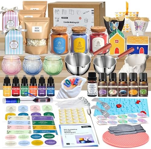 Geoynas 113Pcs Candle Making Kit for Adults - Soy Wax DIY Set
