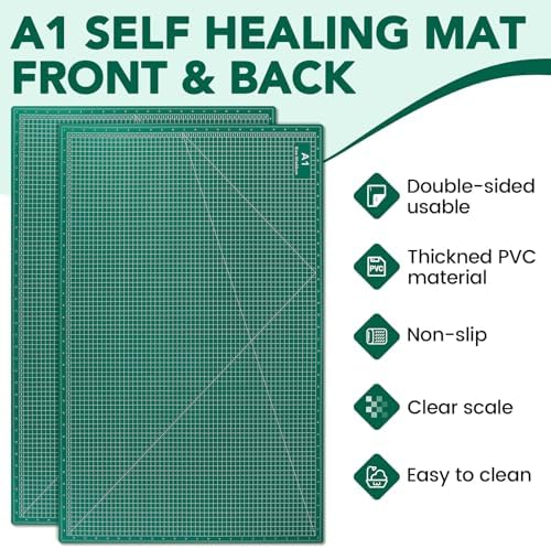 Large Cutting Mat 24"x36", 1 Pack Double-Sided 5-Ply Self Healing Sewing Cutting Mat, Cutting Mats Board for Crafts-Sewing, Fabric, Quilting, Scrapbooking Project