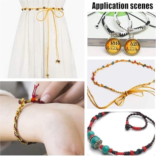 PH PandaHall 1.5mm 100 Yards Camel Nylon String for Bracelets, Beading Thread Nylon Cord Blind Cord Braided Lift Shade Cord Wind Chime Replacement String for Bracelet Making, Windows Rollers Repair