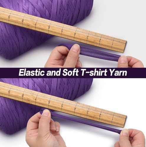 MESTOON 1000g T-Shirt Yarn Soft Elastic Crochet Grey