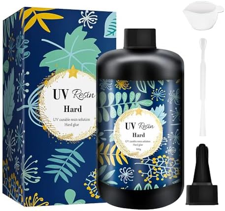 Crystal Clear Hard UV Resin Upgraded Formula Ultraviolet Fast Curing for Jewelry Making Craft Decoration, Hard Transparent Glue Solar Cure Sunlight Activated Resin (500g)