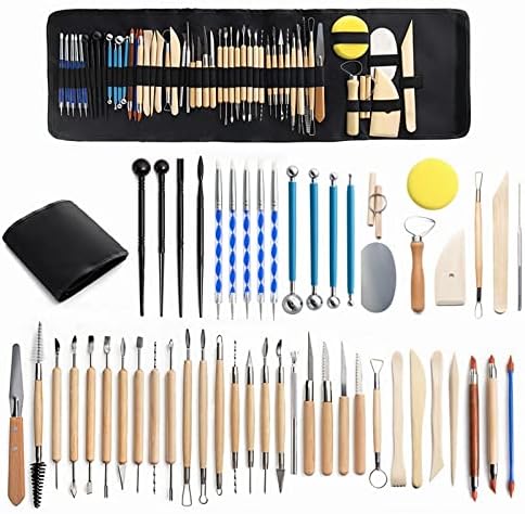Clay Tools 52PCS Pottery Tools Clay Sculpting Tools Polymer Clay Tools Kit Ceramic Tools for DIY Handcraft Modeling Clay Carving Tools Set
