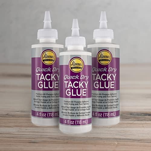 All-Purpose Tacky Glue – Premium Adhesive for Crafts, Jewelry, and Household Repairs – Quick Dry 4 Oz. (3 Bottles)