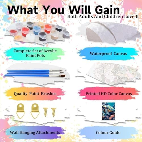 3 Pack Magic Castle Paint by Numbers Kit for Adults,Magic Hat Acrylic Painting Kit Adult Paint by Number Kits on Canvas,DIY Painting for Beginners Art by Numbers for Gifts Home Wall Decor 12x16 inch