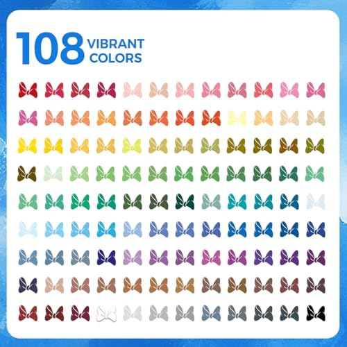 108 Colors Acrylic Paint Markers Brush Tip，Automatic Ink Control，No-Bleed