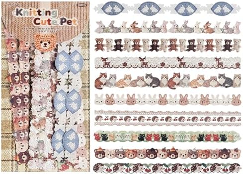20Pcs Vintage Stickers,Aesthetic Long Strip Paper Border Decorative Sticker for Adult Card Making Letters Planner Scrapbooking Journaling Junk Journal Water Bottles Art Craft,Knitting Cute Pet