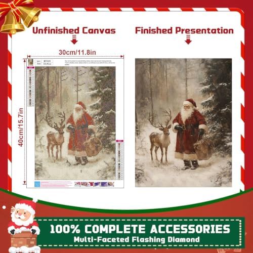 XUCNWL Christmas Diamond Art Kits for Adults,Santa Claus Diamond Painting